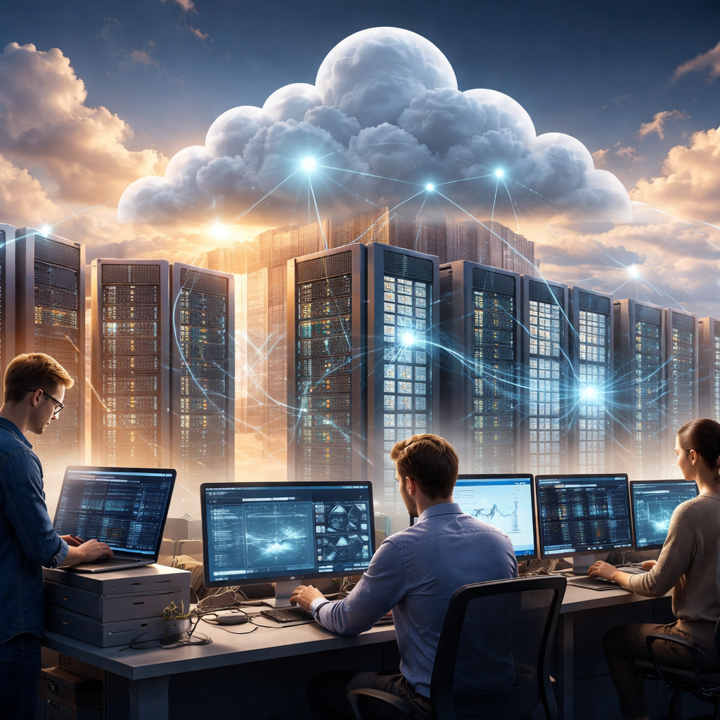 Hybrid cloud infrastructure illustration