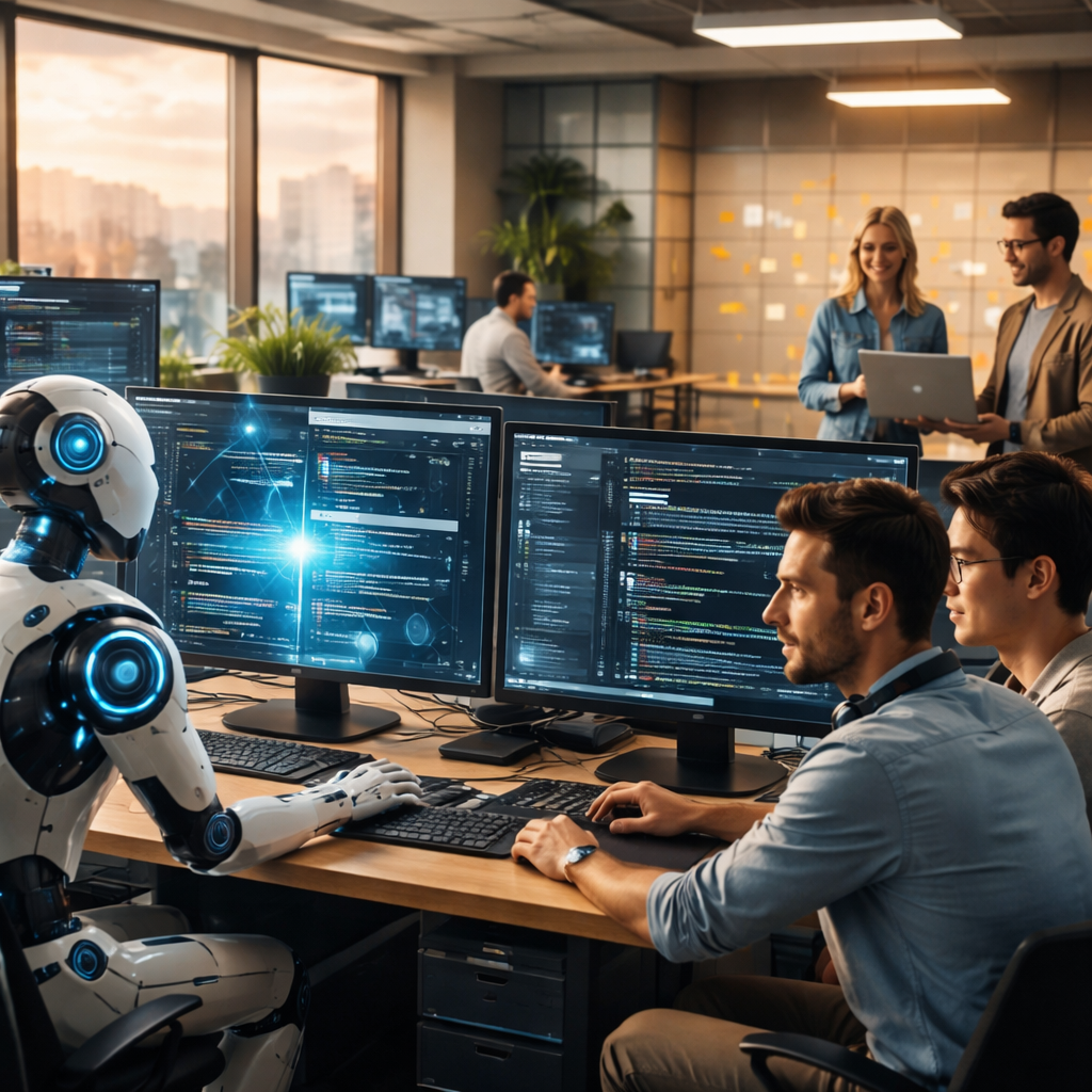 AI in software development and automated debugging illustration