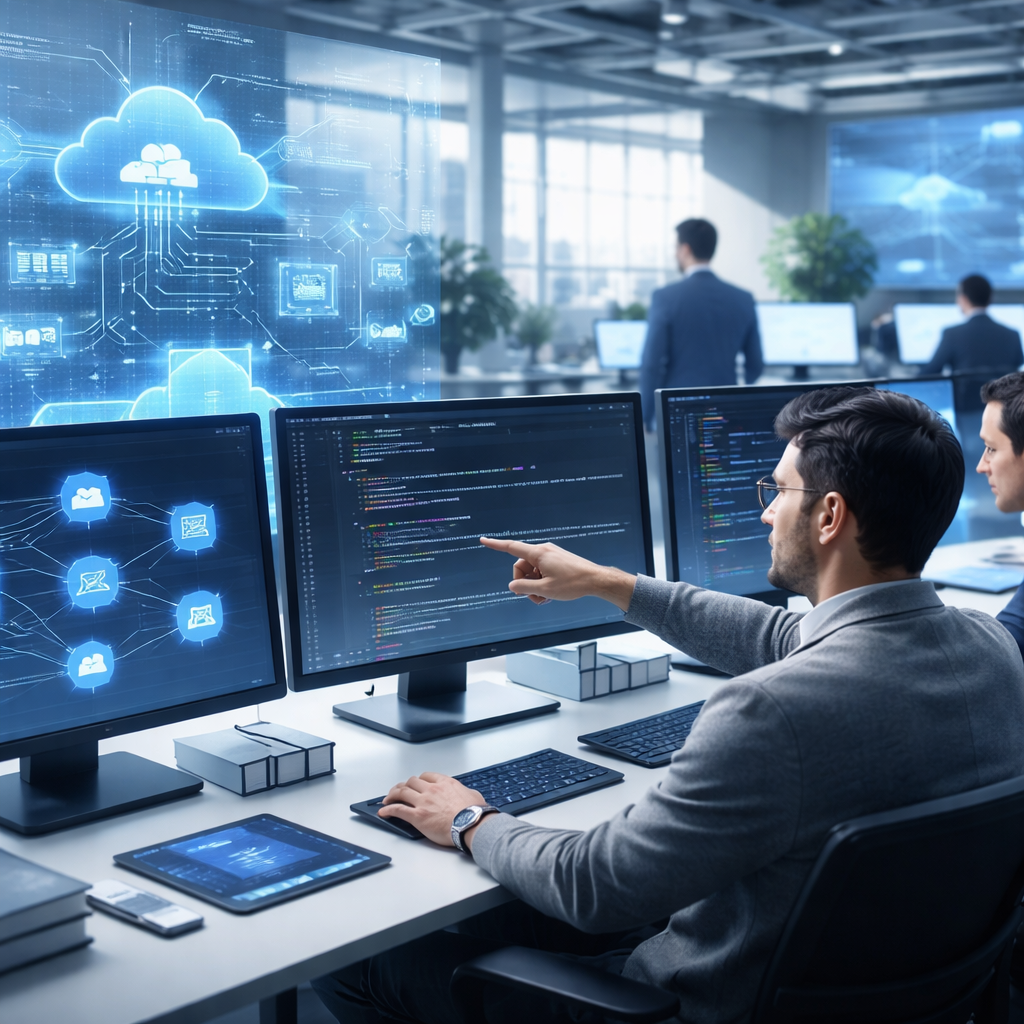 Developers collaborating on future-ready .NET solutions
