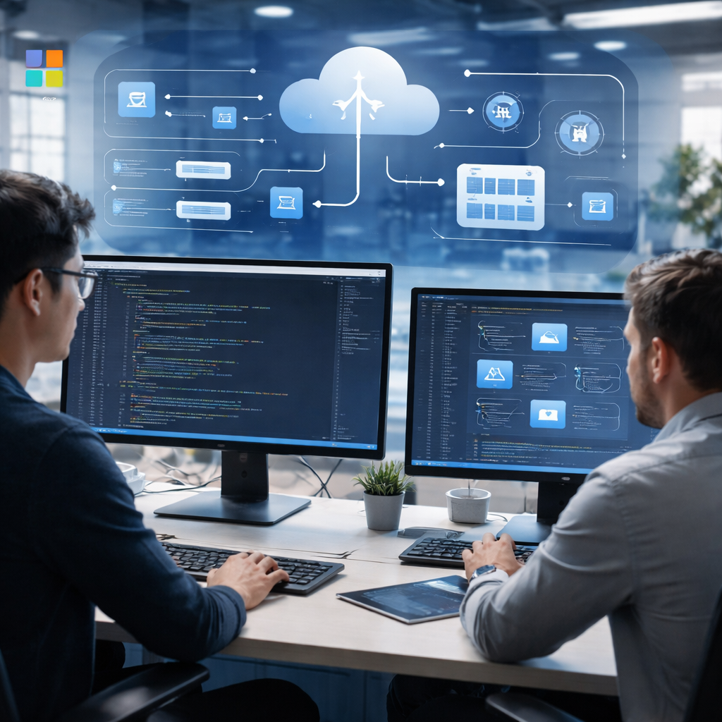 Developers collaborating on modern .NET architecture in an Australian enterprise setting