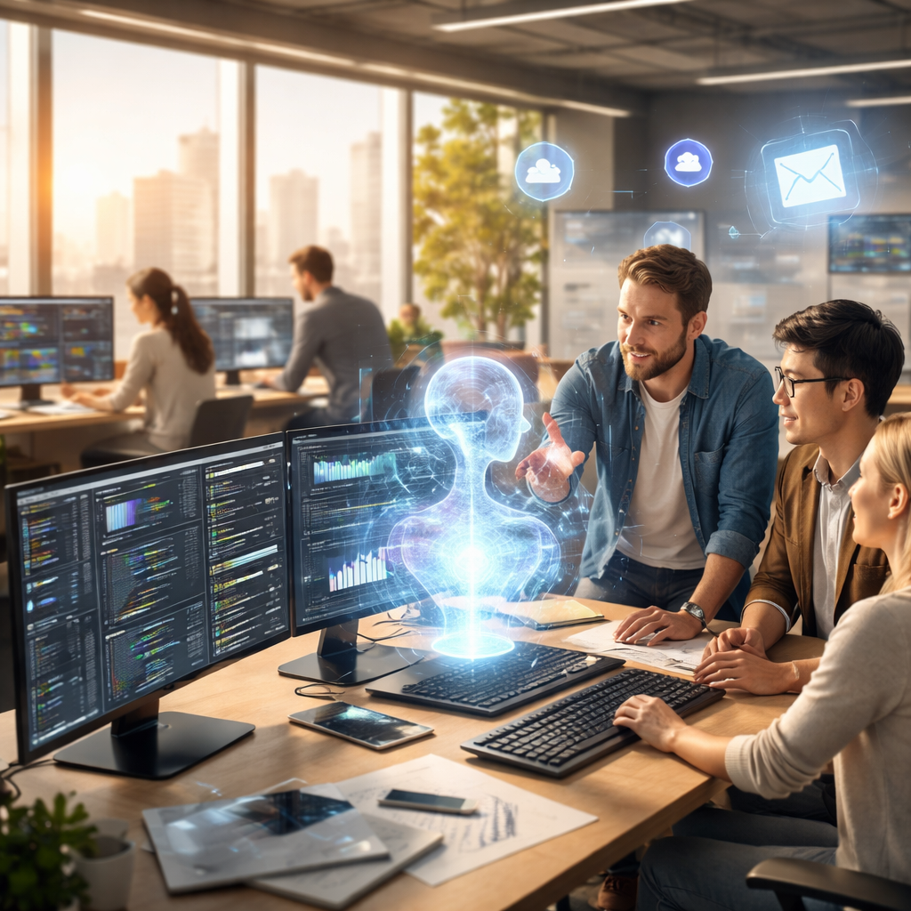 AI-driven software development illustration