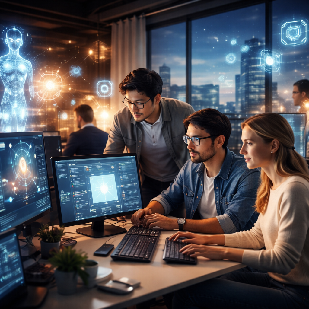 AI-driven smart contracts and autonomous agents visualised in a blockchain network