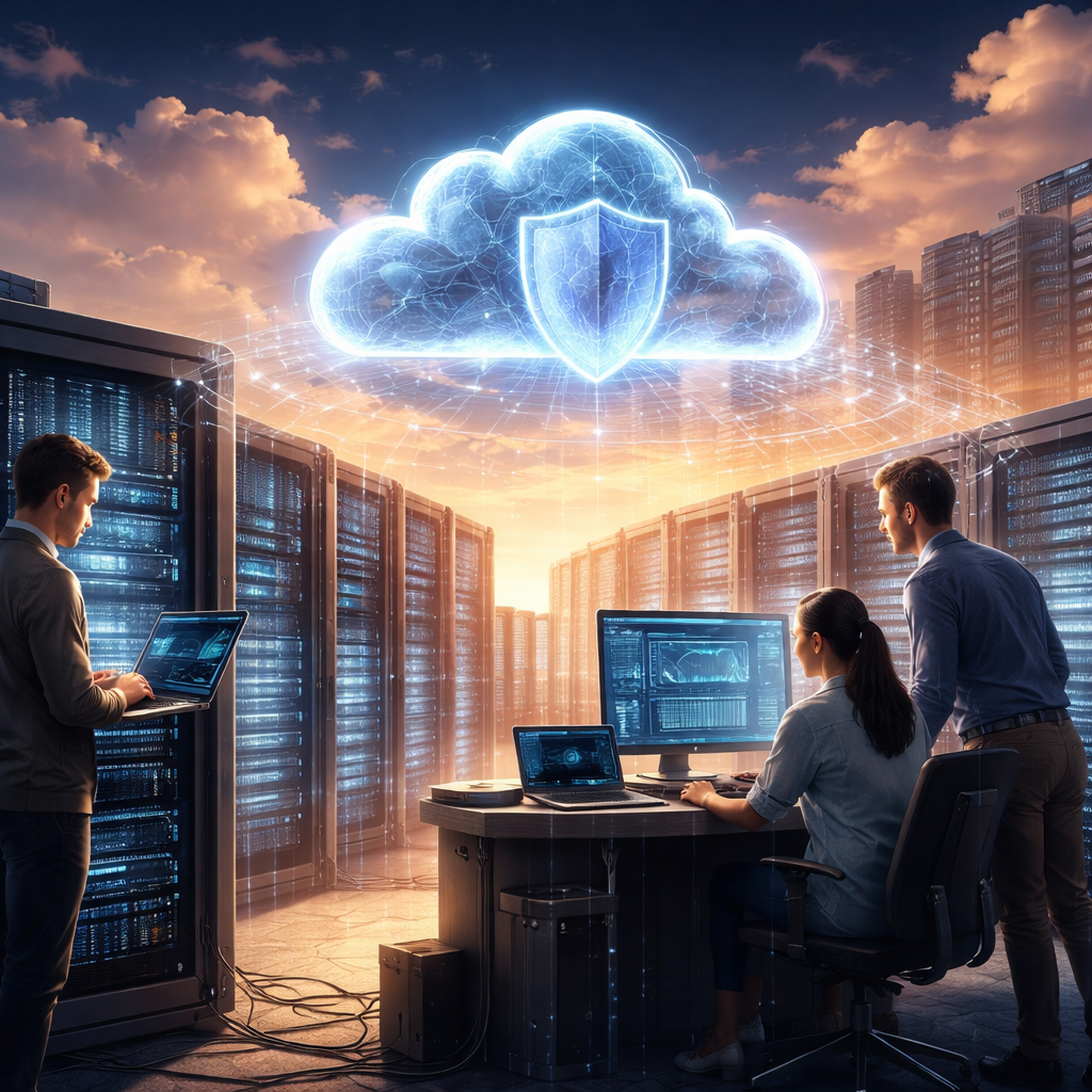 Diagram of secure and scalable 2026 cloud infrastructure