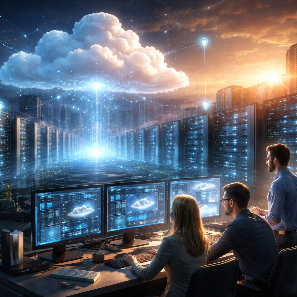 Diagram of future-ready managed cloud infrastructure with secure, scalable Australian cloud service providers
