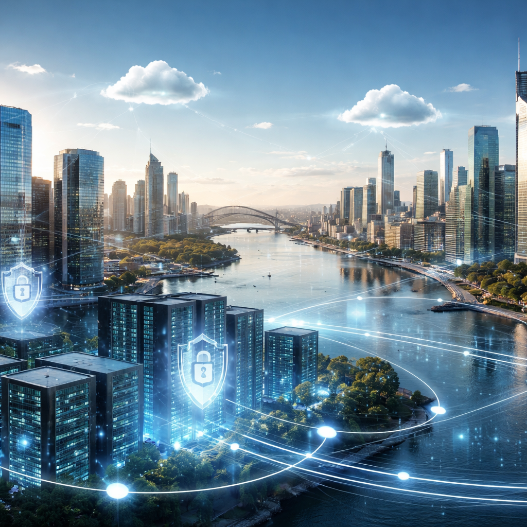IT managed services dashboard displaying financial efficiency, security and cloud performance metrics for Australian firms