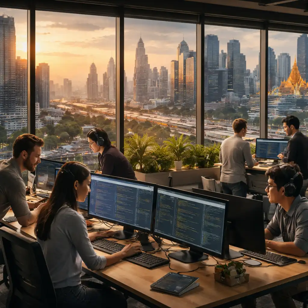 IT outsourcing team in Australia analysing cloud cost management and service performance dashboards