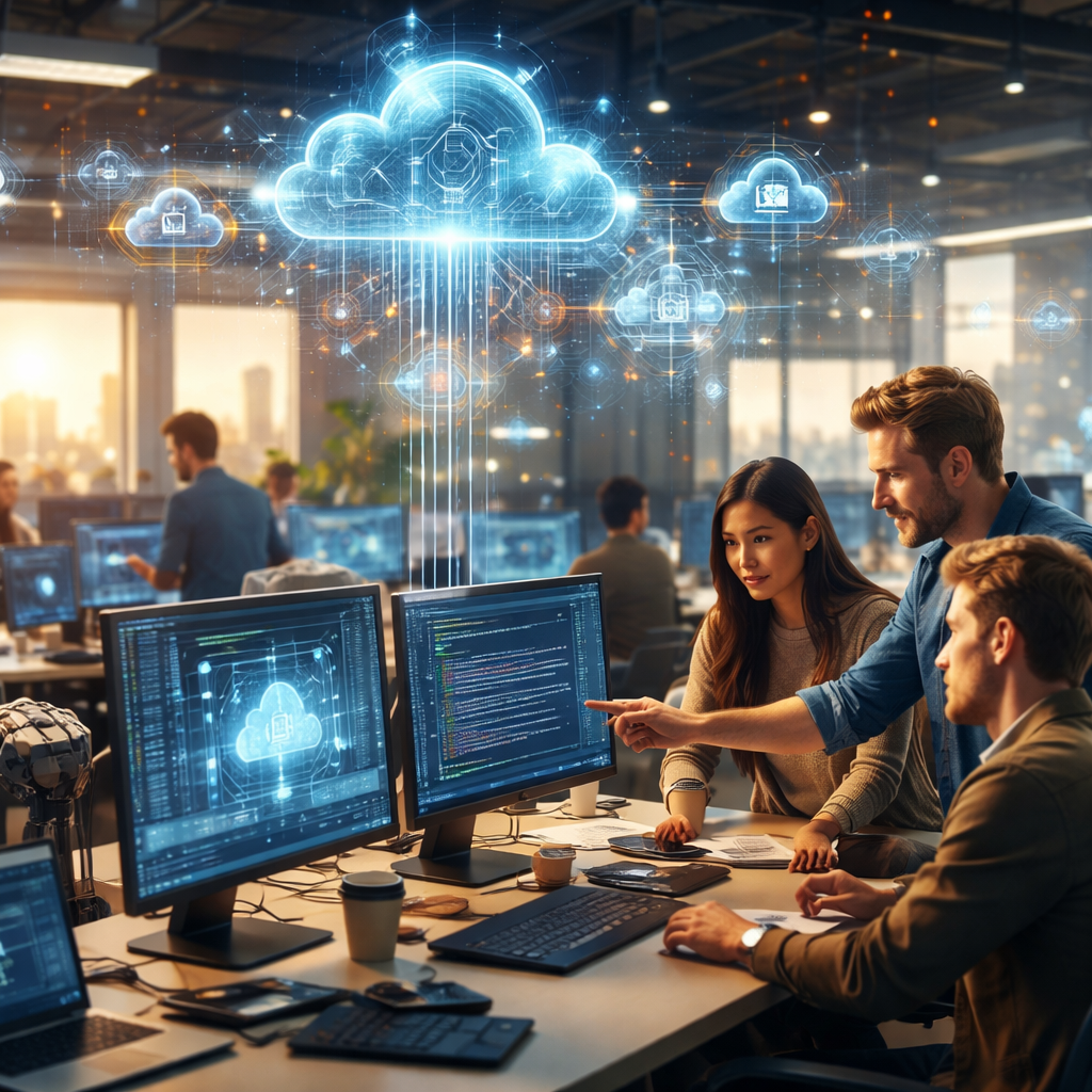 Engineers designing AI-powered edge computing architectures with distributed Australian infrastructure
