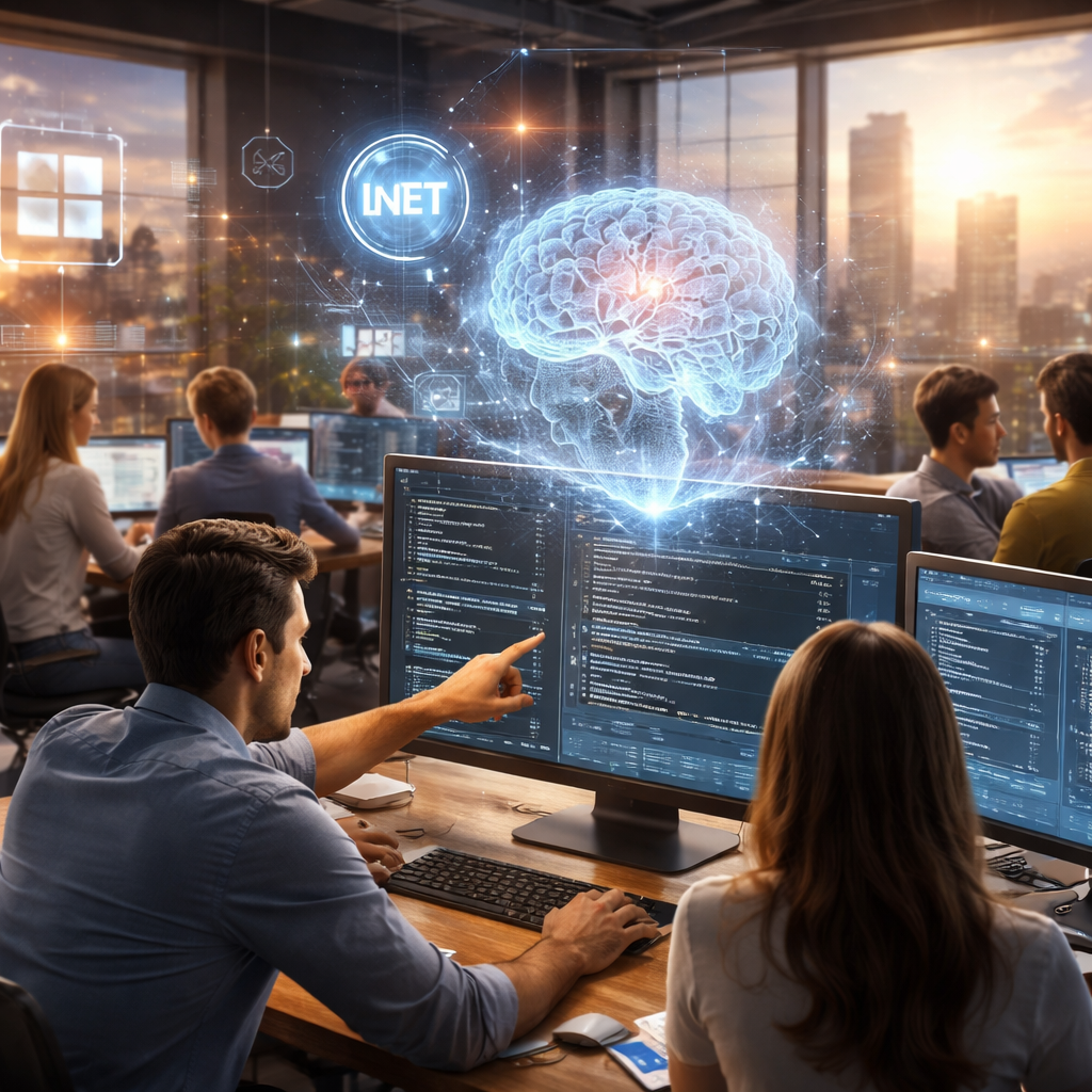 Developers using AI tools for intelligent software development and testing automation in 2026