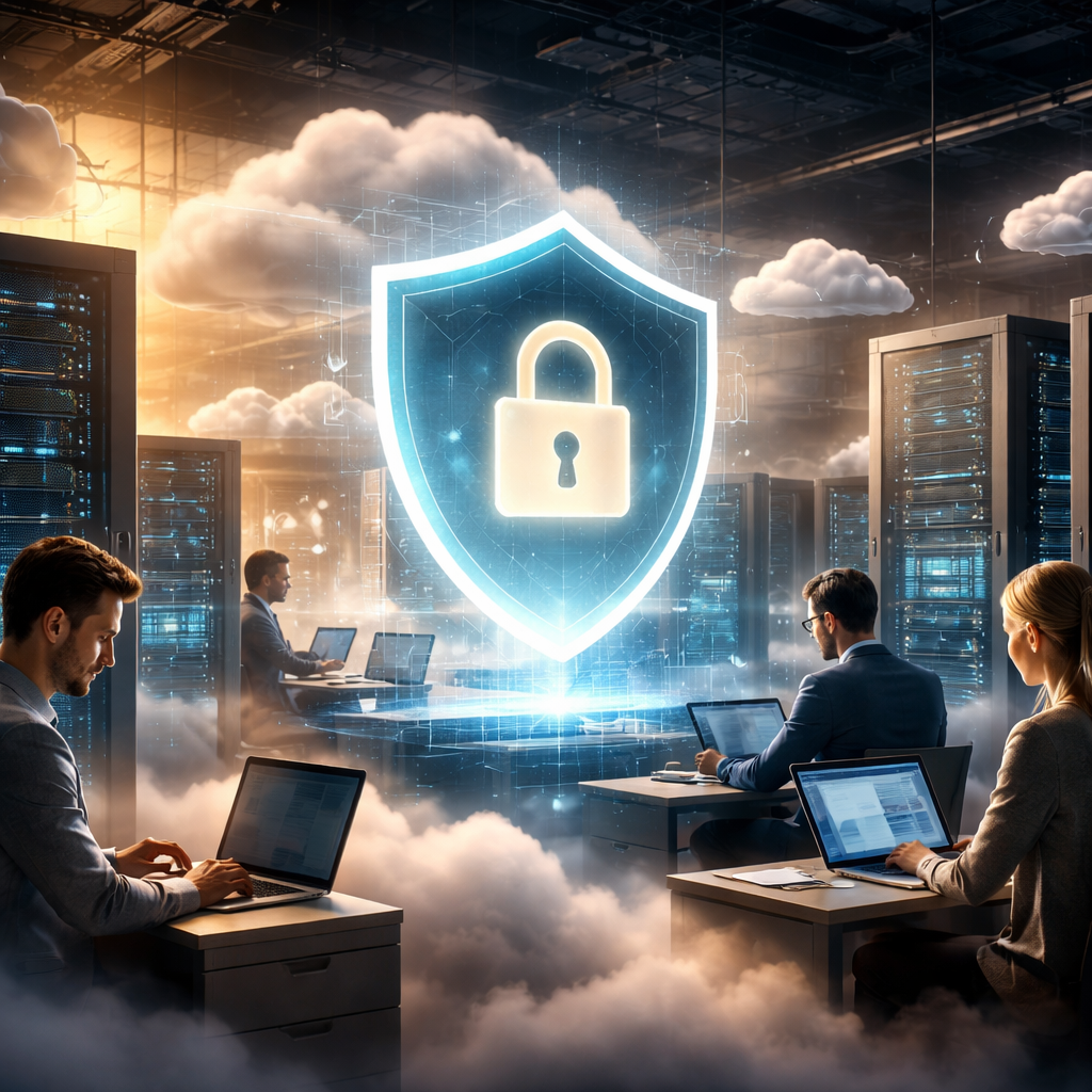 Cloud security dashboard visualising data privacy risks and regulatory compliance status
