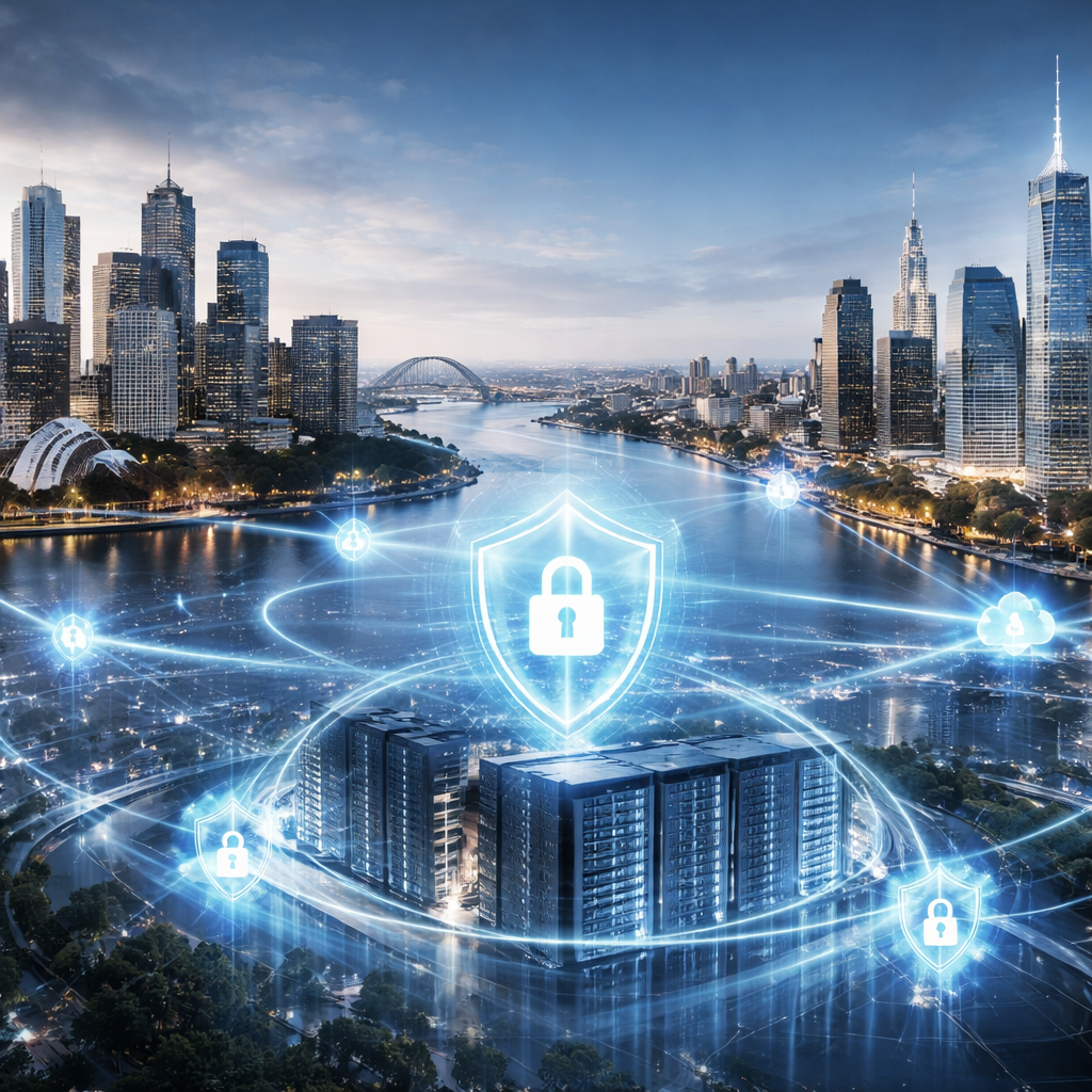 IT managed services team monitoring secure financial systems and cloud infrastructure for Australian institutions